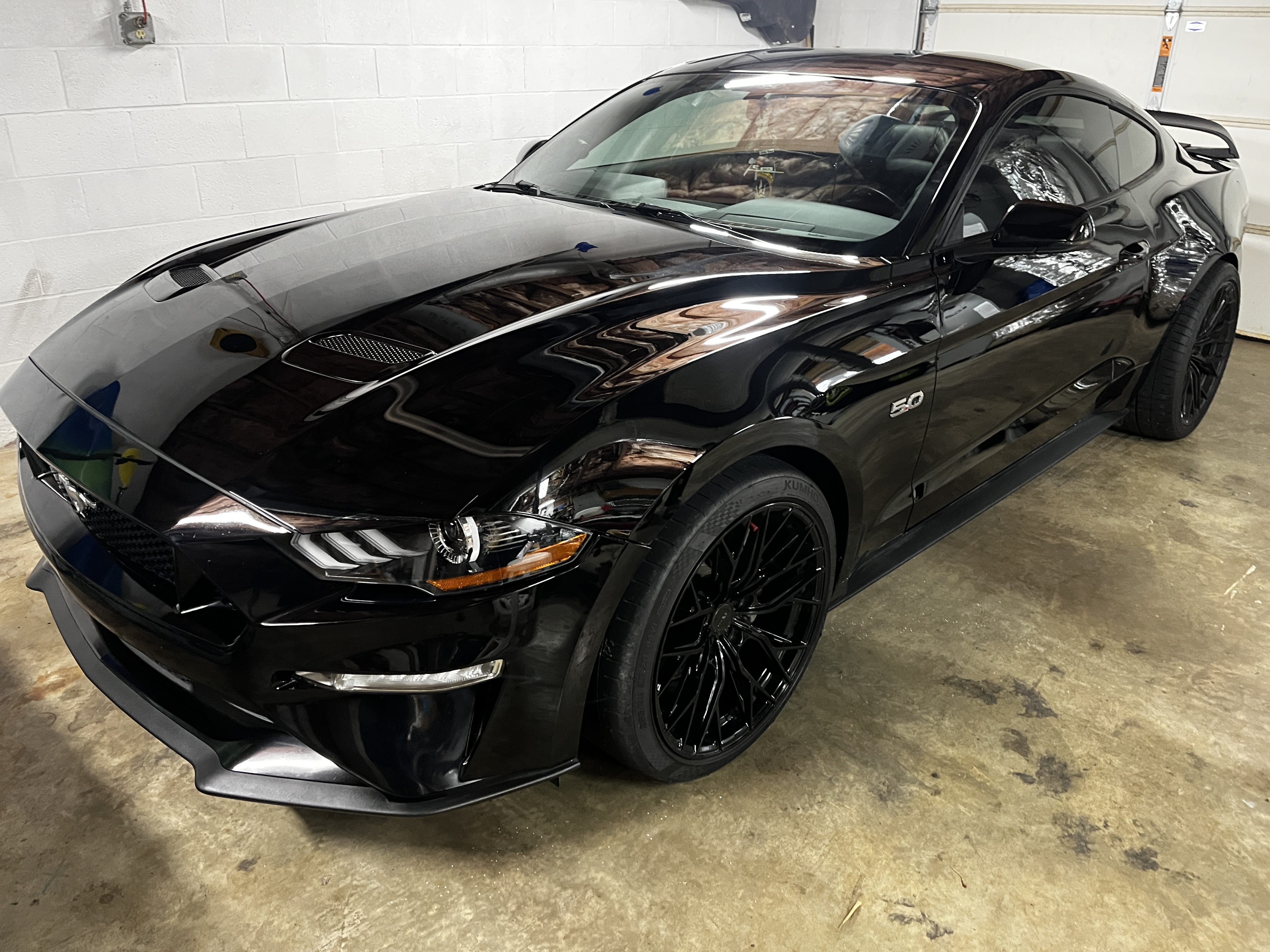 Black Mustang paint correction and ceramic coating