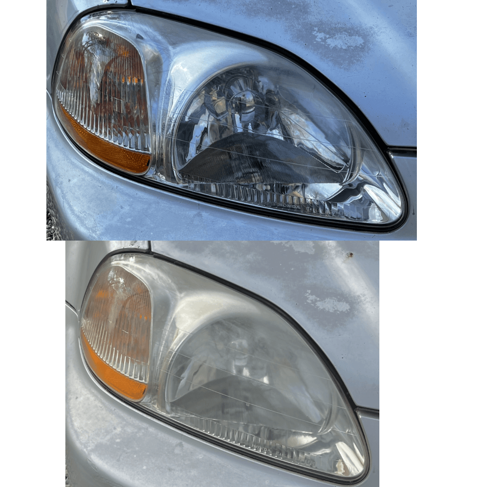 Headlight restoration comparison